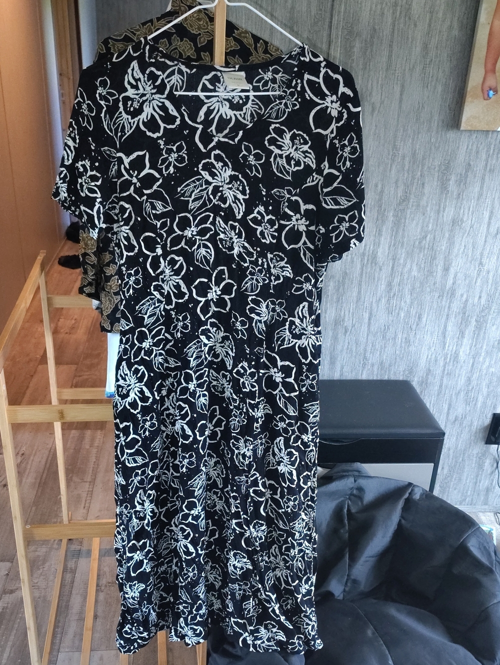Blair Black Maxi Dress with White Floral Print